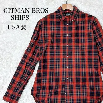 GITMAN BROS SHIPS 빈티지 USA 체크 무늬 긴팔 셔츠