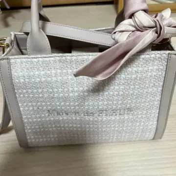 Maison de FLEUR 트위드 숄더백 핑크