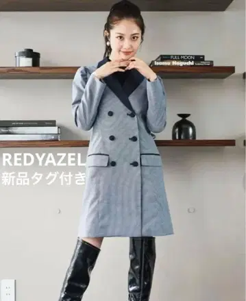 택 포함 새상품 레이디 아젤 REDYAZEL 자켓풍 배색 미니 원피스