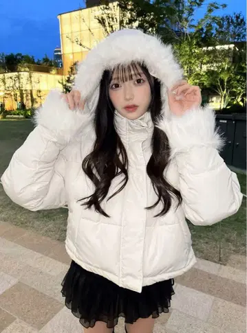 멀티 Way 후드 부착 퍼 다운 자켓 [kd81] 아이보리