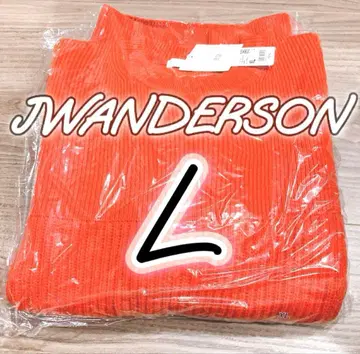 25AW 유니클로 JW 앤더슨 리브 크루넥 스웨터 오렌지 L