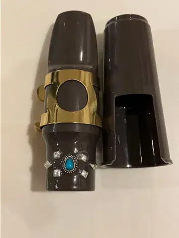 알토 색소폰 마우스피스 핸드메이드 메탈 장식 리가처 포함.