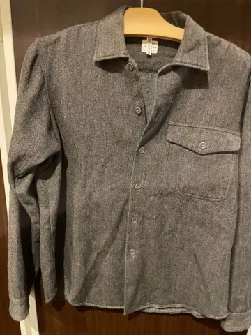 necessary or necessary 그레이 플란넬 긴팔 셔츠