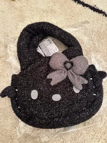 헬로키티 블랙 라메 미니 토트