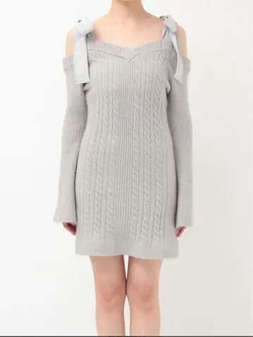 EAT ME 리본 오프숄더 미니 원피스