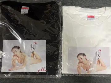 야호 유미 T셔츠 블랙, 화이트 2장 세트 M 사이즈