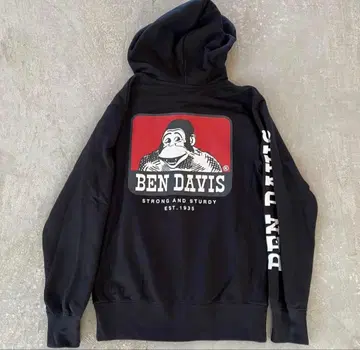 BEN DAVIS 블랙 집업 후드티