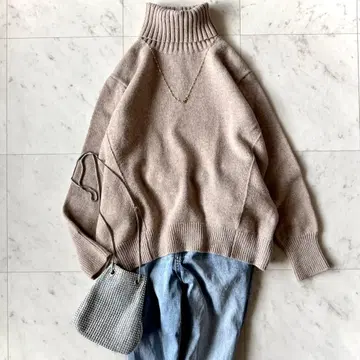 새상품급 유나이티드 애로우즈 UWSC 바이어스 터틀넥 니트 캐시미어