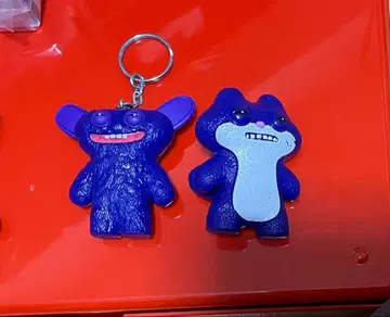 파글라 보라색 곰 인형? 키링 고양이형 러버 피규어 세트