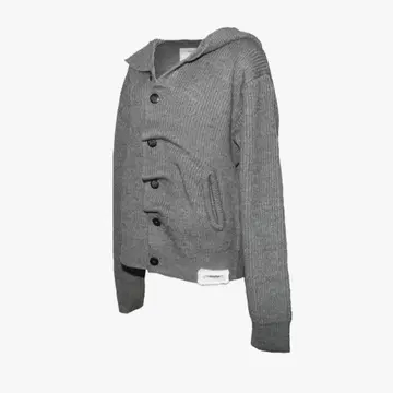 theredthread S button knit hoodie gray