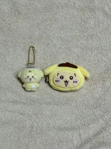 치이카와 산리오 콜라보 폼폼푸딩 마스코트 헤어 클립 묶음 판매