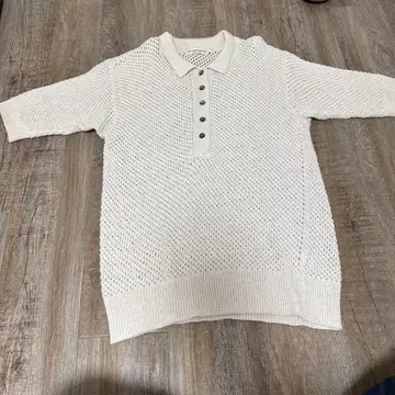 THE SHINZONE 메쉬 피케 셔츠 반팔 화이트