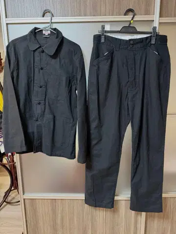 시착만 한 상품 프렌치 워크 차이나 자켓 & 팬츠 평직 코튼 54