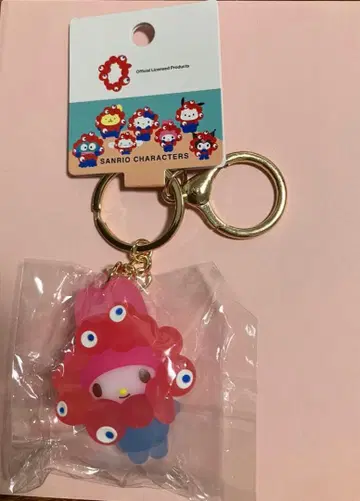 산리오 마이멜로디 만박 미야쿠미야쿠 입체 마스코트 클리어 컬러 키링