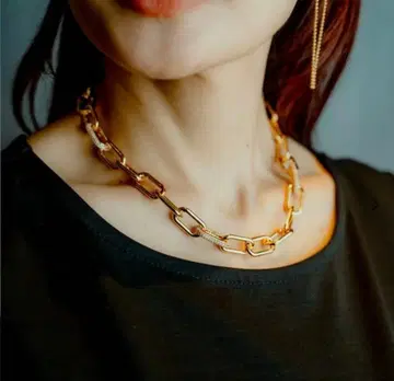 스텔라 할리우드 메탈 샤이니 체인 목걸이 (골드)