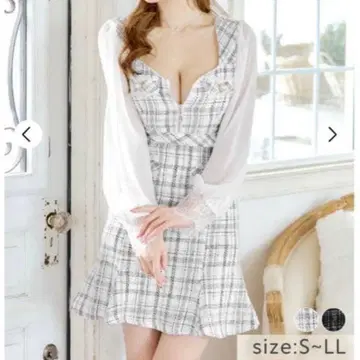 DAZZY 그레이 계열 체크 무늬 드레스 XL 사이즈