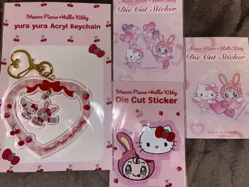 메조 피아노 헬로키티 흔들흔들 아크릴 키체인 씰 3종