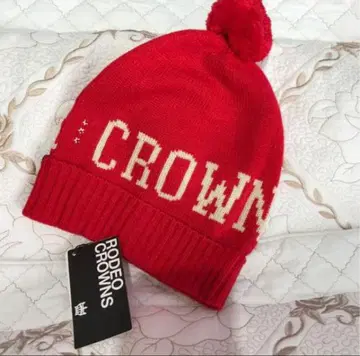 새상품 택 포함 로디오크라운즈 새빨간 니트 모자