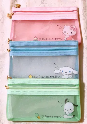 산리오 플랫 펜 케이스 키티 시나모롤 포차코