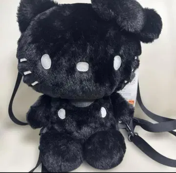 새상품 KITTY 헬로키티 봉제 인형 백팩 블랙 가방 백
