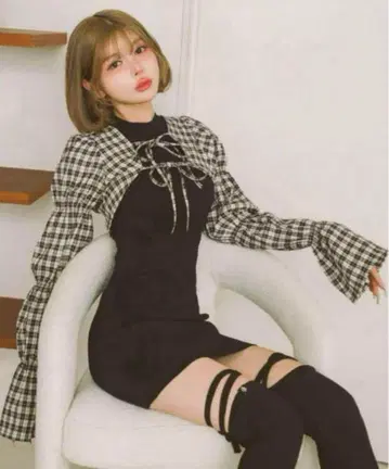 Darich 셔링 볼레로 미니 원피스 BLK FL