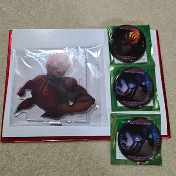 극장판 귀멸의 칼날 무한성편 아카자 아크릴 스탠드 & 캔뱃지 세트