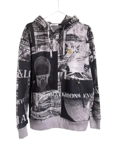 MARK & LONA 달러 지폐 패턴 후드티 그레이 레어 샘플