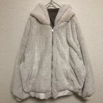 [ GRL ] (F) 인조 모피 후디 / 집업 블루종 / 보아 점퍼