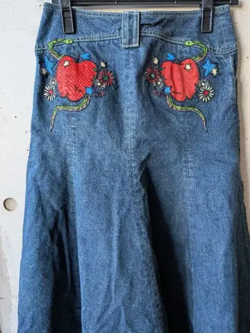 케이타 마루야마 TOKYO PARIS 미사용 데님 롱 플레어 스커트