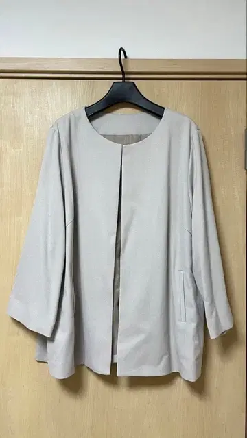 베이지 오픈 프론트 자켓 & 팬츠 세트 LL