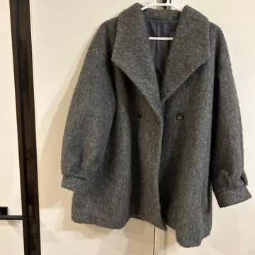 샤기 코트 미들 코트 그레이