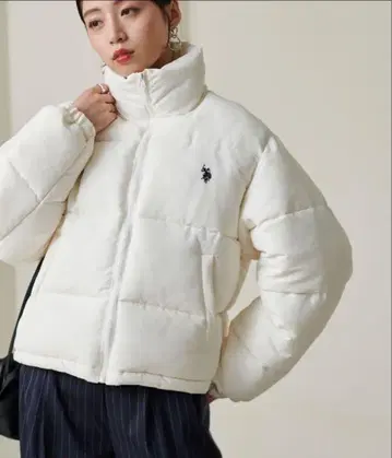 U.S. POLO ASSN 아이보리 다운 자켓