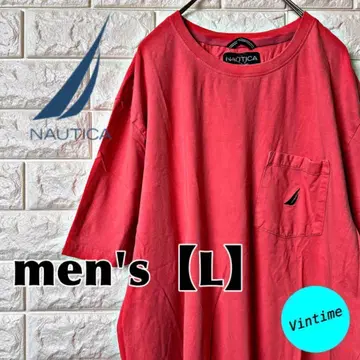 AH81 [NAUTICA] 반팔 T셔츠 [남성용 L] 살몬 핑크