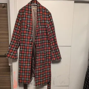 Duck and Cover 빨검 체크 롱 코트