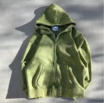 YOUNGER SONG 올리브 그린 후드티