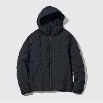 유니클로 퍼프 테크 후드티 블랙 XL
