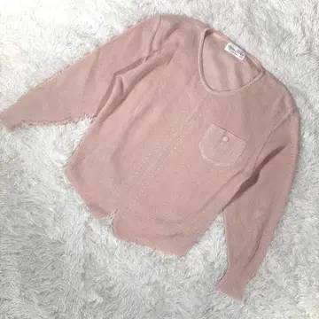 마리사 크리스티나 [ M ] 리브 니트 가디건 긴팔 핑크