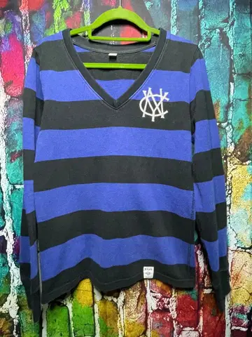 타미힐피거 보더 V넥 롱 티셔츠 size M