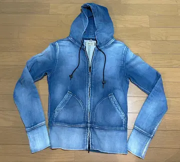 YANUK 데님 블루 후드 부착 후드티 여성용