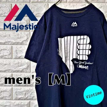 AH47 [ Majestic ] 프린트 T셔츠 [ 남성용 M ] 네이비