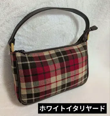 화이트 이탈리아드 원 숄더 핸드백 체크 무늬 가을/겨울