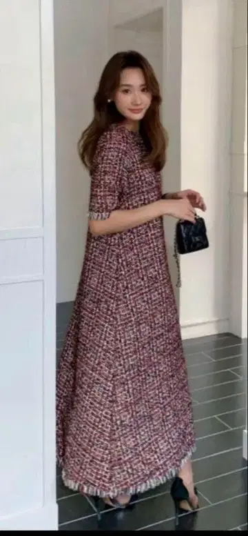 생일 농구화 트위드 원피스