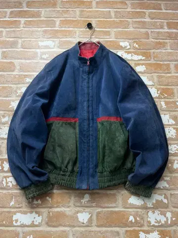 80s 가죽 자켓 돈피 DRAGONzip 네이비 바시티 자켓 구제 의류