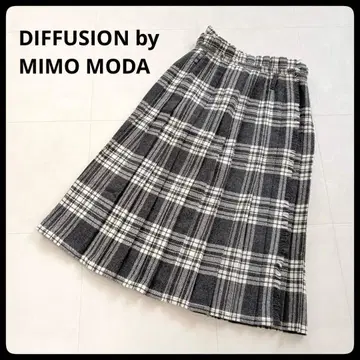 DIFFUSION BY MIMO MODA 울 체크 플리츠 스커트