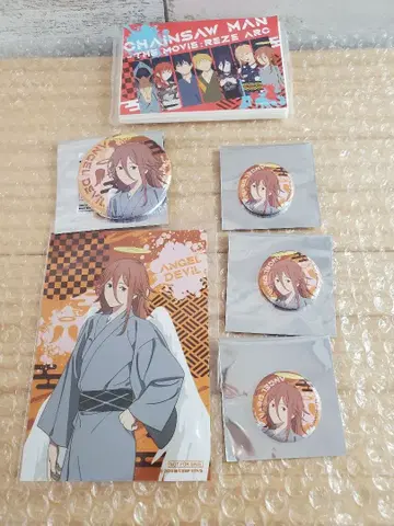 체인소 맨 가을 축제 특전 캔뱃지 티슈 C상 천사의 악마 6점