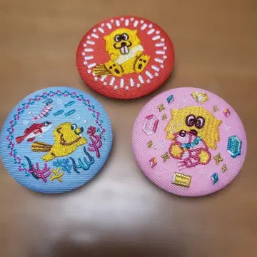 오사카 만박 회장 한정판 비버 자수 캔뱃지 3개 세트