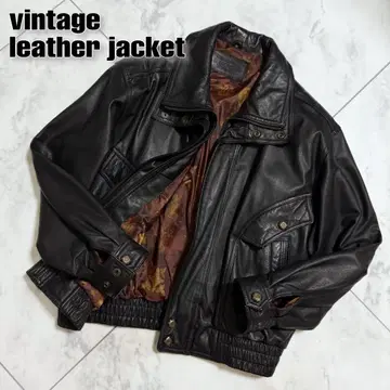 구제 빈티지 가죽 자켓 짧은 기장 천연 가죽 가죽 봄버 자켓 블랙