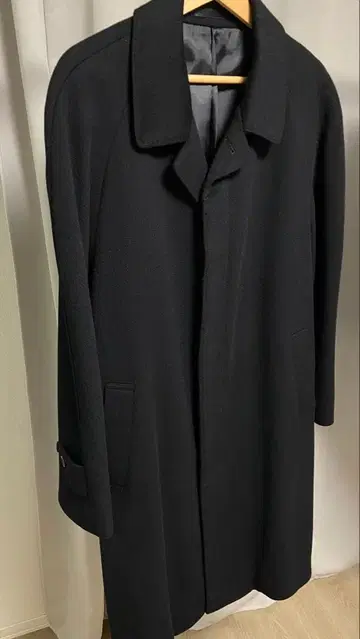 캐시미어 100% 블랙 스탠드 칼라 코트