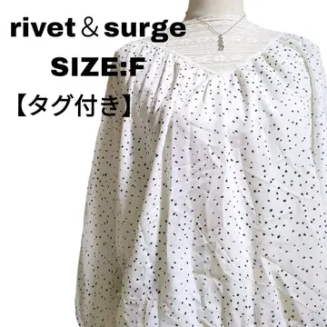 rivet & surge 도트 무늬 블라우스 레이스 절개 F 새상품급