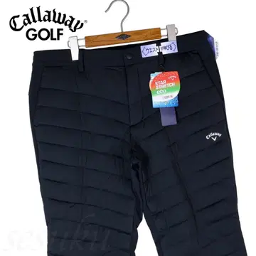 [ 4L ] 가을/겨울 캘러웨이 골프 퀼팅 속기모 충전솜 조거 팬츠 블랙